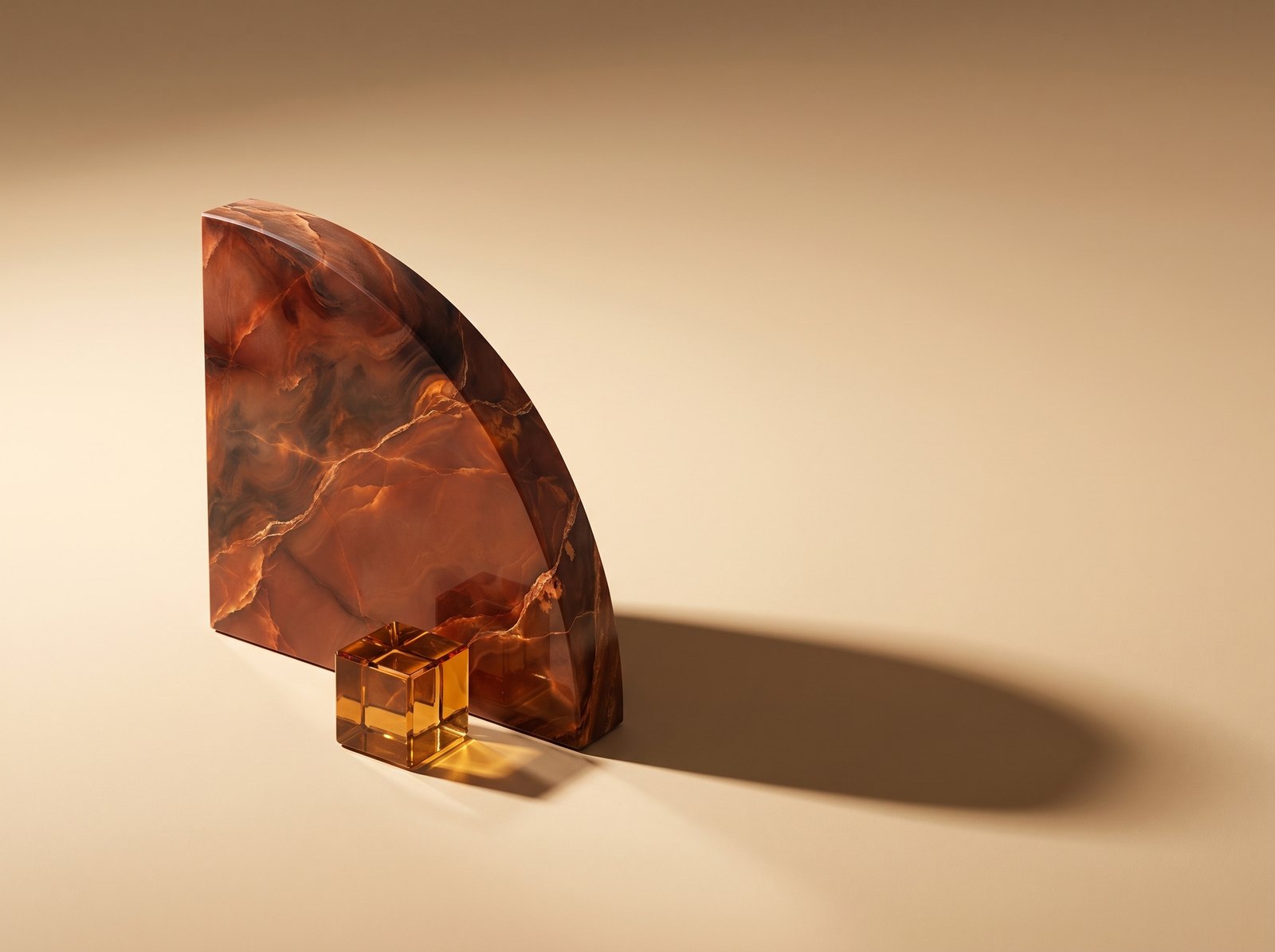 Terracotta marble wedge